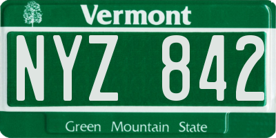 VT license plate NYZ842