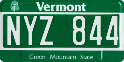VT license plate NYZ844