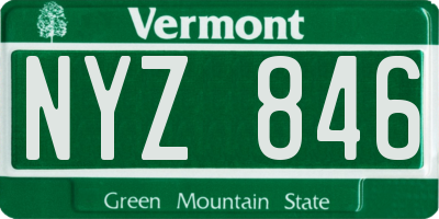 VT license plate NYZ846