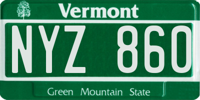 VT license plate NYZ860