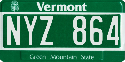 VT license plate NYZ864