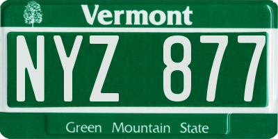 VT license plate NYZ877