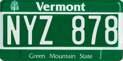 VT license plate NYZ878