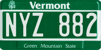 VT license plate NYZ882