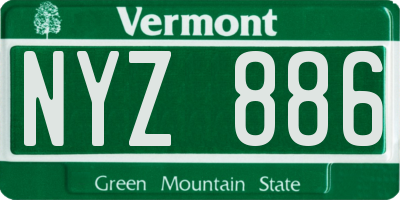VT license plate NYZ886