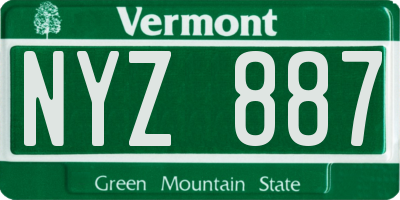 VT license plate NYZ887