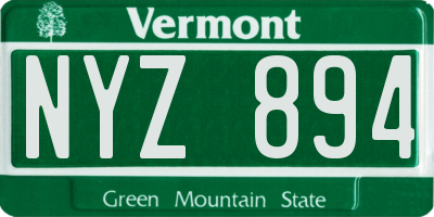 VT license plate NYZ894