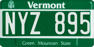 VT license plate NYZ895