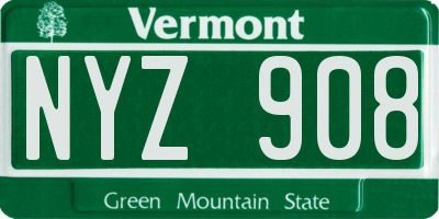 VT license plate NYZ908
