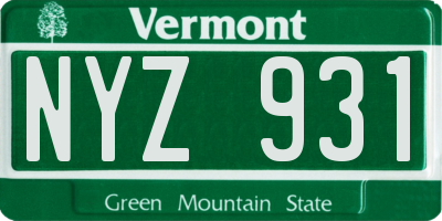 VT license plate NYZ931