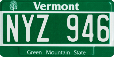 VT license plate NYZ946
