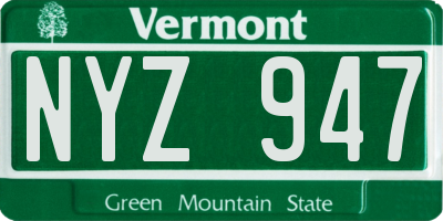 VT license plate NYZ947