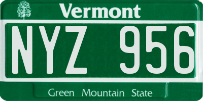 VT license plate NYZ956