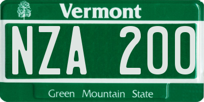 VT license plate NZA200