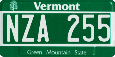 VT license plate NZA255