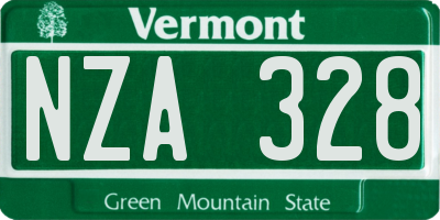 VT license plate NZA328