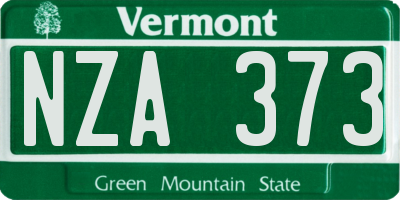 VT license plate NZA373