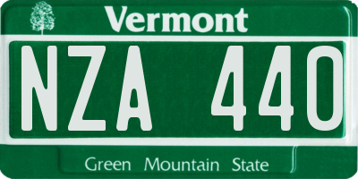 VT license plate NZA440