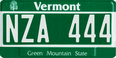 VT license plate NZA444