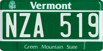 VT license plate NZA519