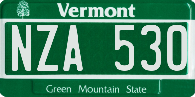 VT license plate NZA530