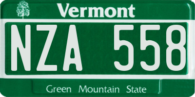 VT license plate NZA558