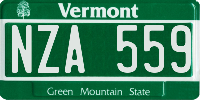 VT license plate NZA559