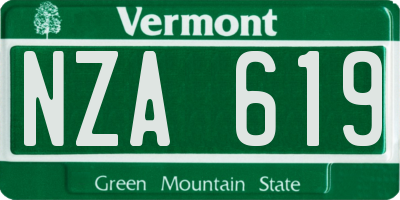 VT license plate NZA619