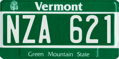 VT license plate NZA621