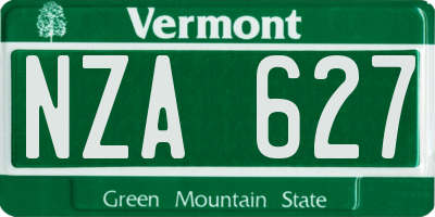 VT license plate NZA627