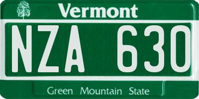 VT license plate NZA630