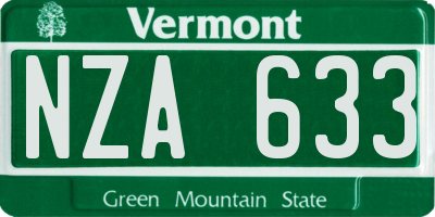 VT license plate NZA633