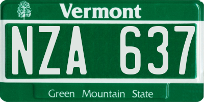 VT license plate NZA637