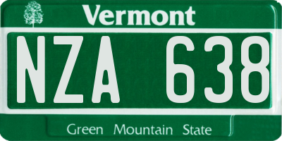 VT license plate NZA638