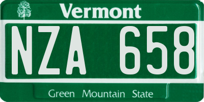 VT license plate NZA658