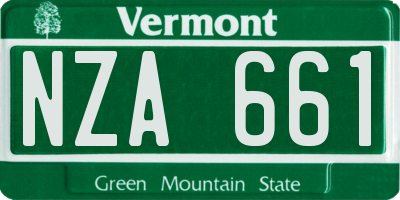 VT license plate NZA661