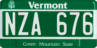 VT license plate NZA676