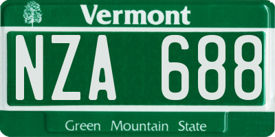 VT license plate NZA688