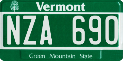 VT license plate NZA690