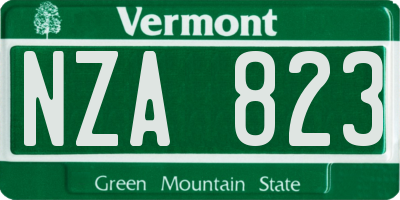VT license plate NZA823