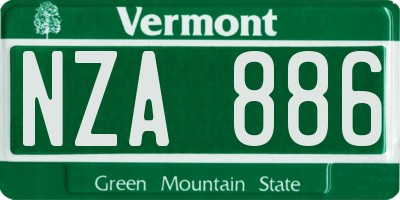 VT license plate NZA886