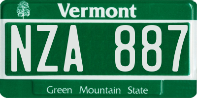 VT license plate NZA887