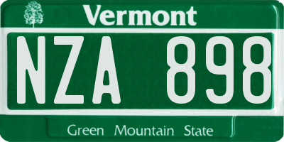 VT license plate NZA898