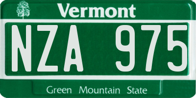 VT license plate NZA975