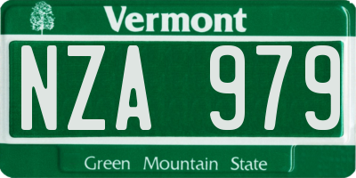 VT license plate NZA979