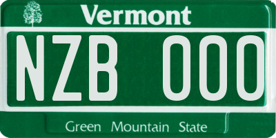 VT license plate NZB000