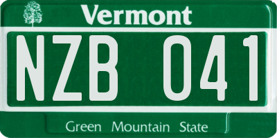 VT license plate NZB041