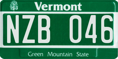 VT license plate NZB046