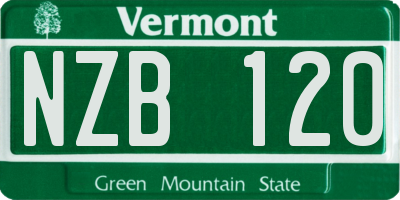 VT license plate NZB120