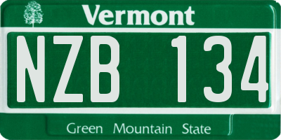 VT license plate NZB134
